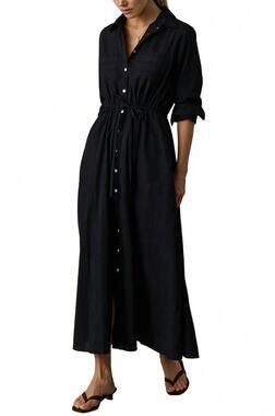 NEW FAHERTY heartloom dobby catalina dress in black
